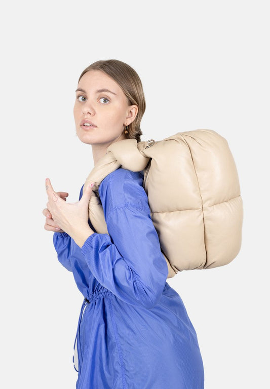 Stylism Beige Colour Ladies Padded Handbag Small Hand Bag 50203