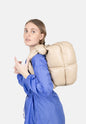 Stylism Beige Colour Ladies Padded Handbag Small Hand Bag 50203