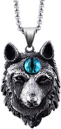 Sliver Viking Wolf Pendant Necklace Chain 50269