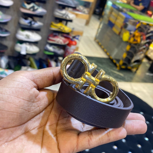 Ref Brown Belt With Gold Buckle Ladies belt 12141