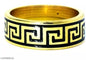 Gold Black Stainless Steel Circle Rhodium Plated Premium Quality Men’s Ring 50242