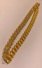 Gold Colour Hip Hop Alloy Colour Sliver Rhinestone Gold Necklaces Links Men 75096