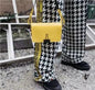 Yellow Colour OFF IHW Fashionable Diag Binder Cilp Bag 9123