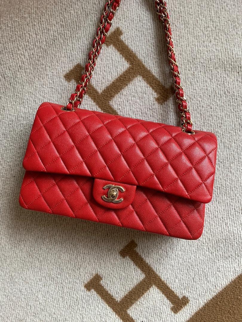 AHC Multi Classic Medium Double Flap Black Caviar