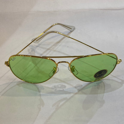 YAR RB Gold Frame Light Green Shade Unisex Aviator Sunglass RB 3026 62 14-135