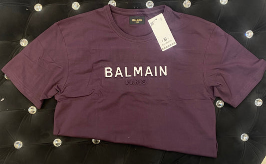 LAB Dark Purple Colour With Lab Print Lycra Fabric TShirt 123454