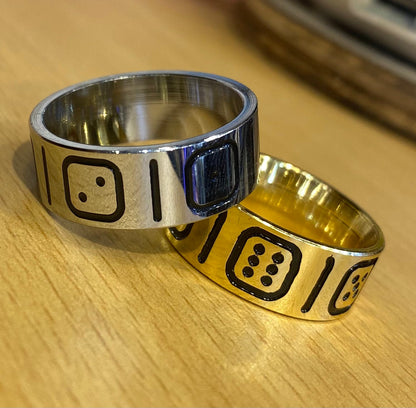 Gold Sliver Black Stainless Steel Circle Rhodium Plated Premium Quality Men’s Ring 50244