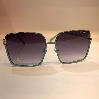 AHC Teal Sliver Frame Black Shade With Print Unisex Sunglass