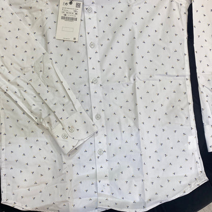 White Colour ZR Zar Raz With Print Relaxed Fit Branded Shirt 9101