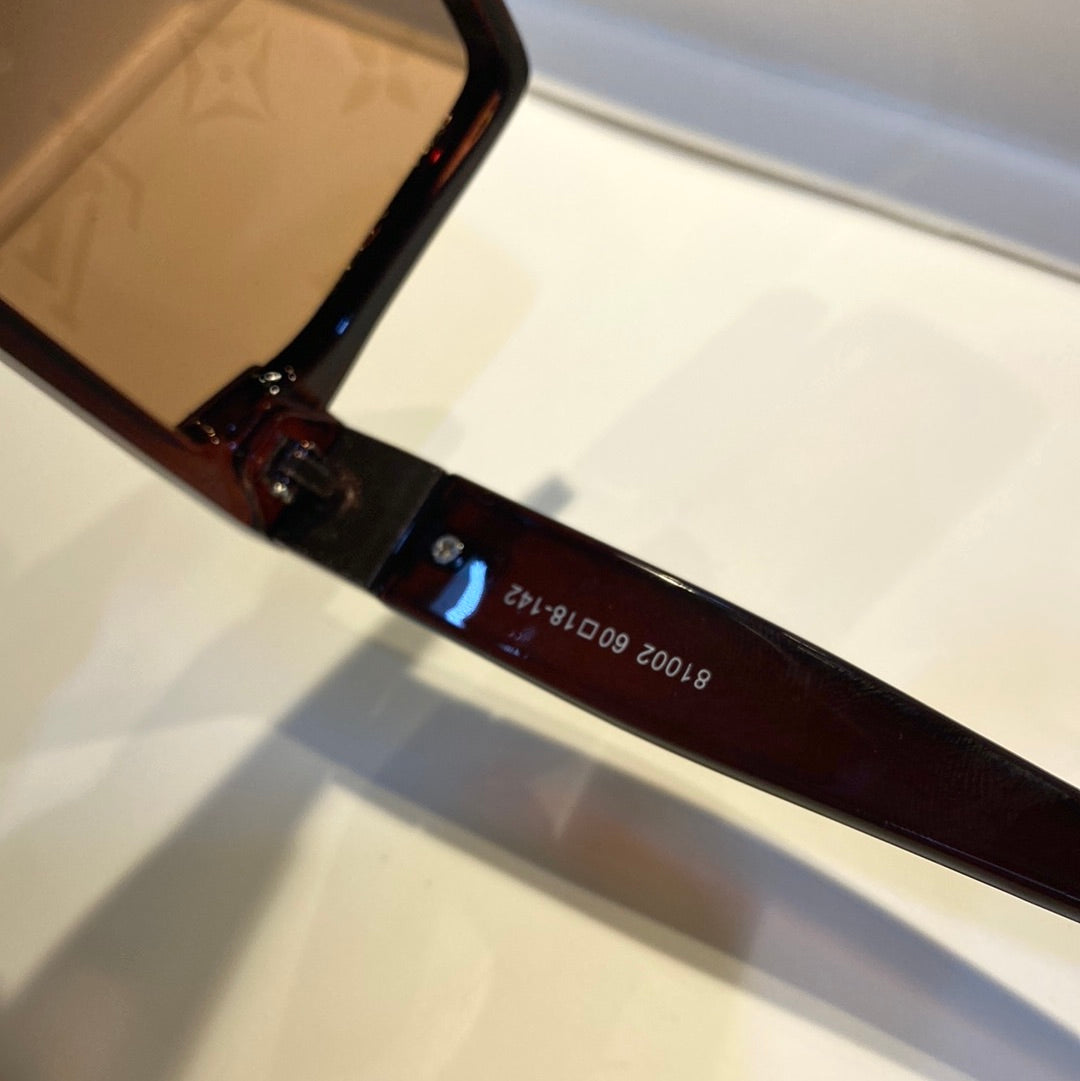 Brown Printed Branded Luxury Wayfarer Square Sunglasses 81002 60 18-142