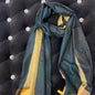 Cug Guc Green Colour Gold Strip Cug Print Heavy Quality Muffler  9341