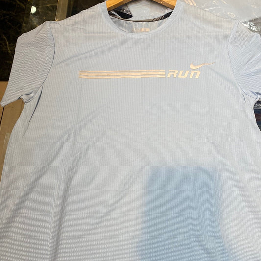 Blue Colour Run Nik Kin Lycra Cottan T -Shirt