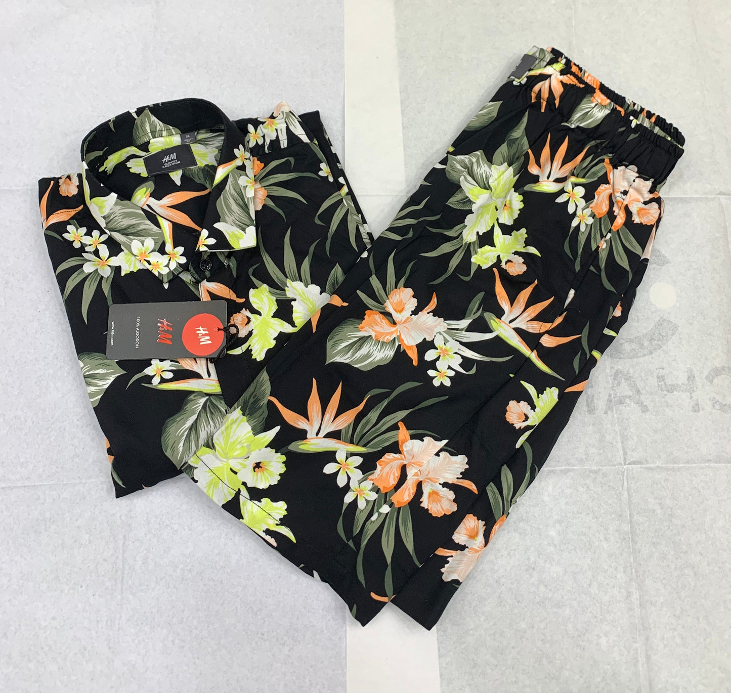 MH Black Colour With Floral Print Important Shirt With Shorts Coord Set 50244
