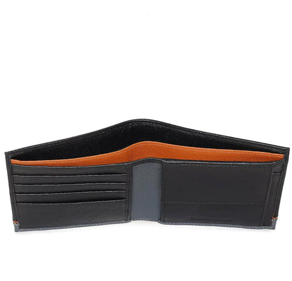 BLACK LEATHER BIFOLD WALLET