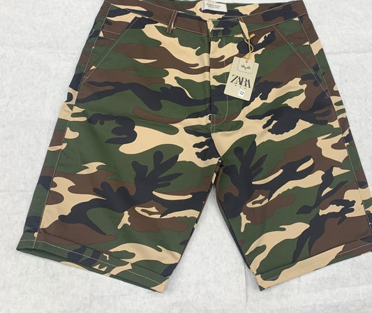Zr Raz Army Colour Army Print Denim Men Short 50232