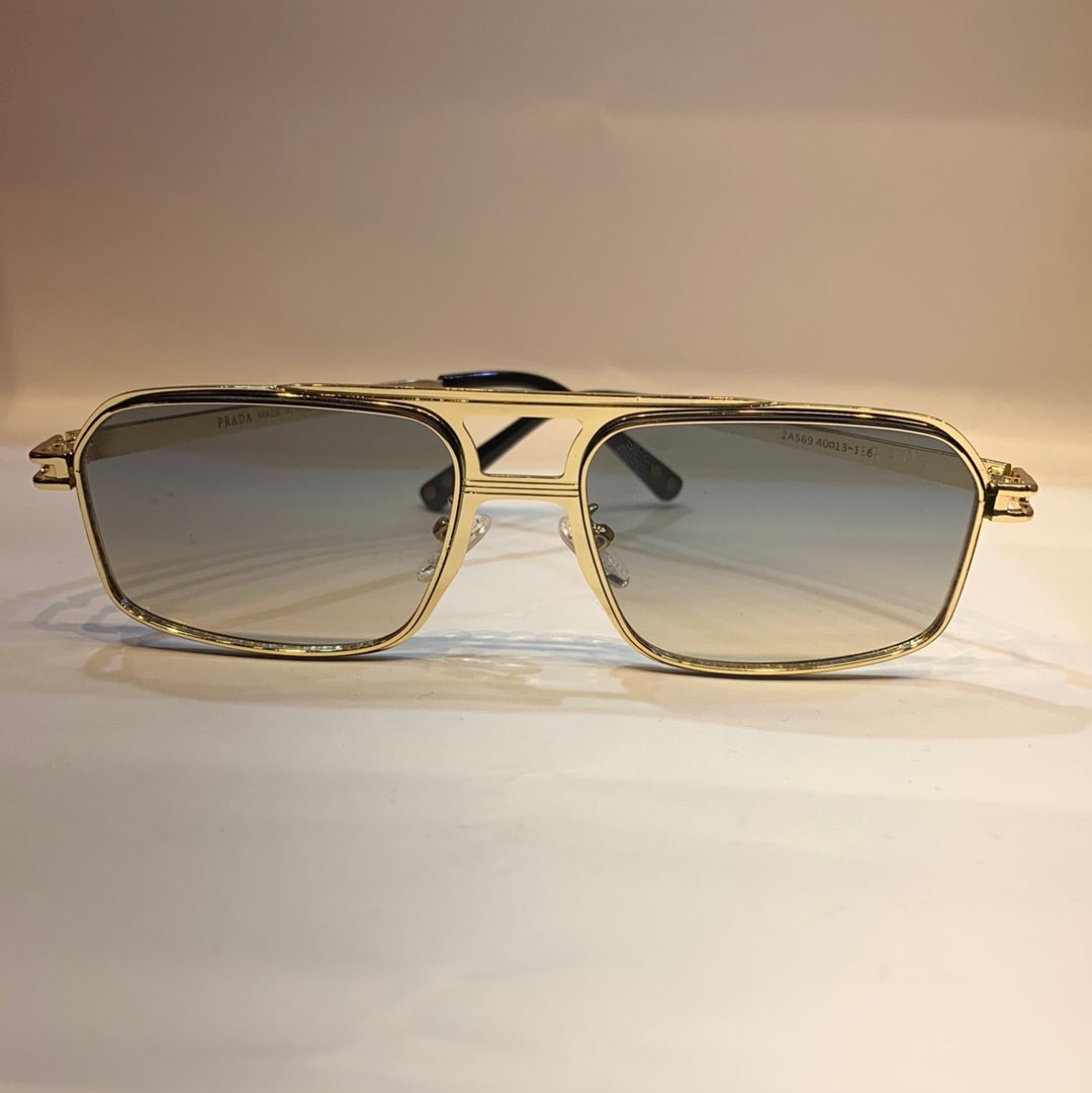 ARP Gold Frame Blue Shade Unisex Sunglass 2A569 40 13-136