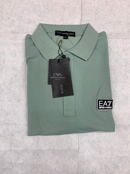 MRA ARM Green Colour With Front Print Lycra Fabric Collar Tshirt 50205