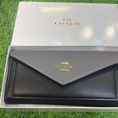 AOC Monogram With Aoc Gold Logo Three Fold Envelope Long Wallet Ladies Wallet