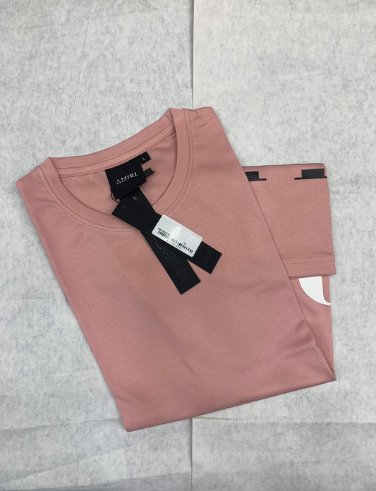 IMA Peach Colour With Front Ima Print Lycra Fabric Tshirt 50214