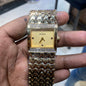 EUG Gold Chain Gold Square Dial Ladies Watch 493128