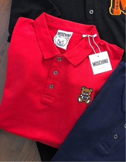 SOM MOS Red Colour With Toy Front Print Premium Quality Collar Tshirt 788513