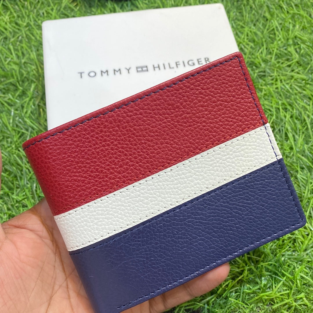 Tom Mot  Blue White Red Colour Genuine Leather Wallet  800542