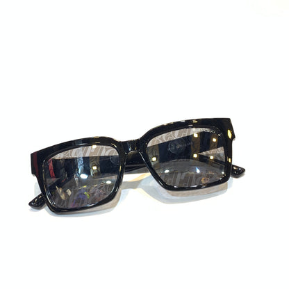 MIJ Black Frame Black Shade Printed Glass Unisex Branded Sunglasses 8769 52 19-143