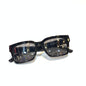 MIJ Black Frame Black Shade Printed Glass Unisex Branded Sunglasses 8769 52 19-143
