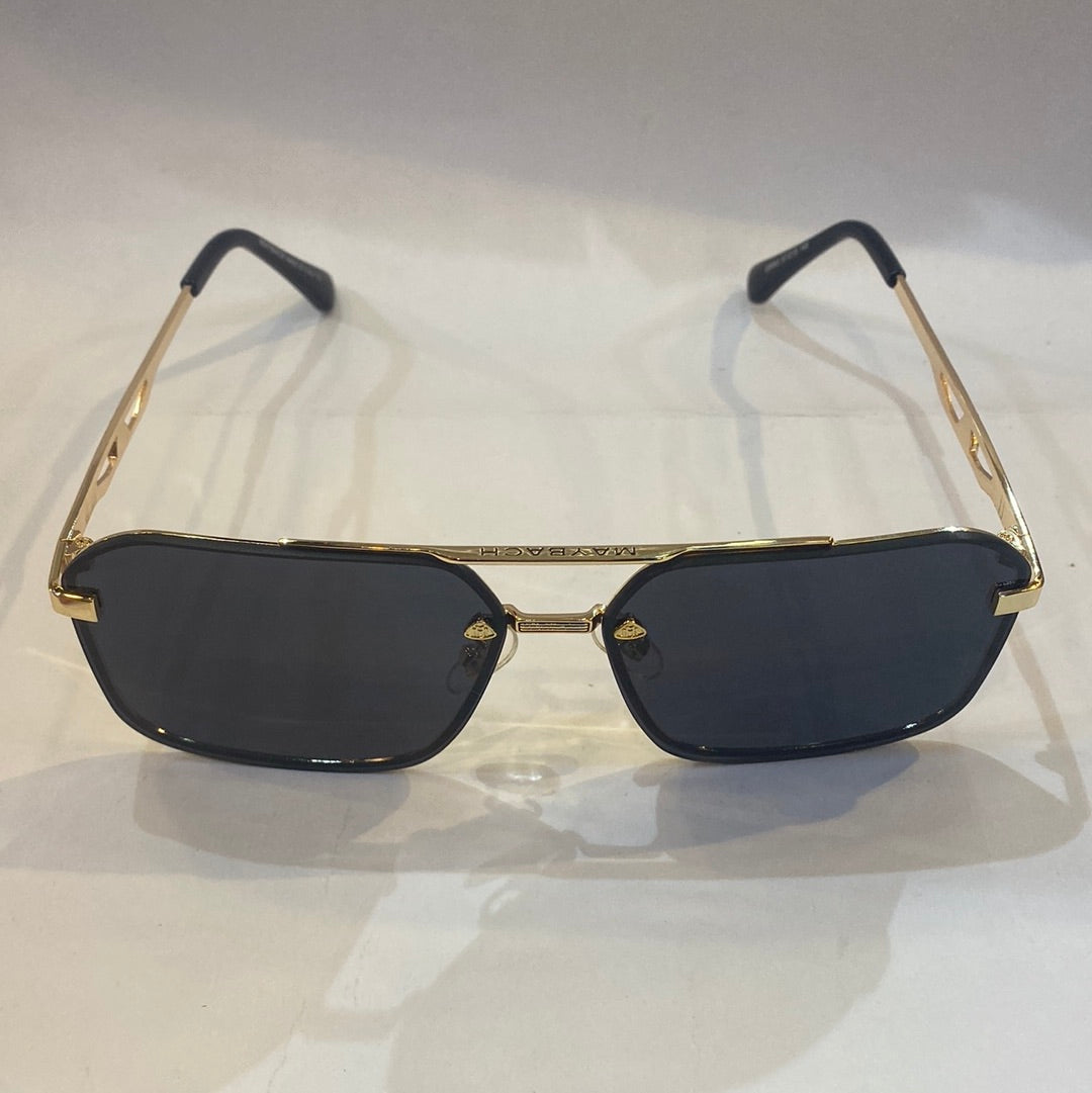 May yam Golden Frame Black Shade Unisex Sunglass 22053 57 15 145