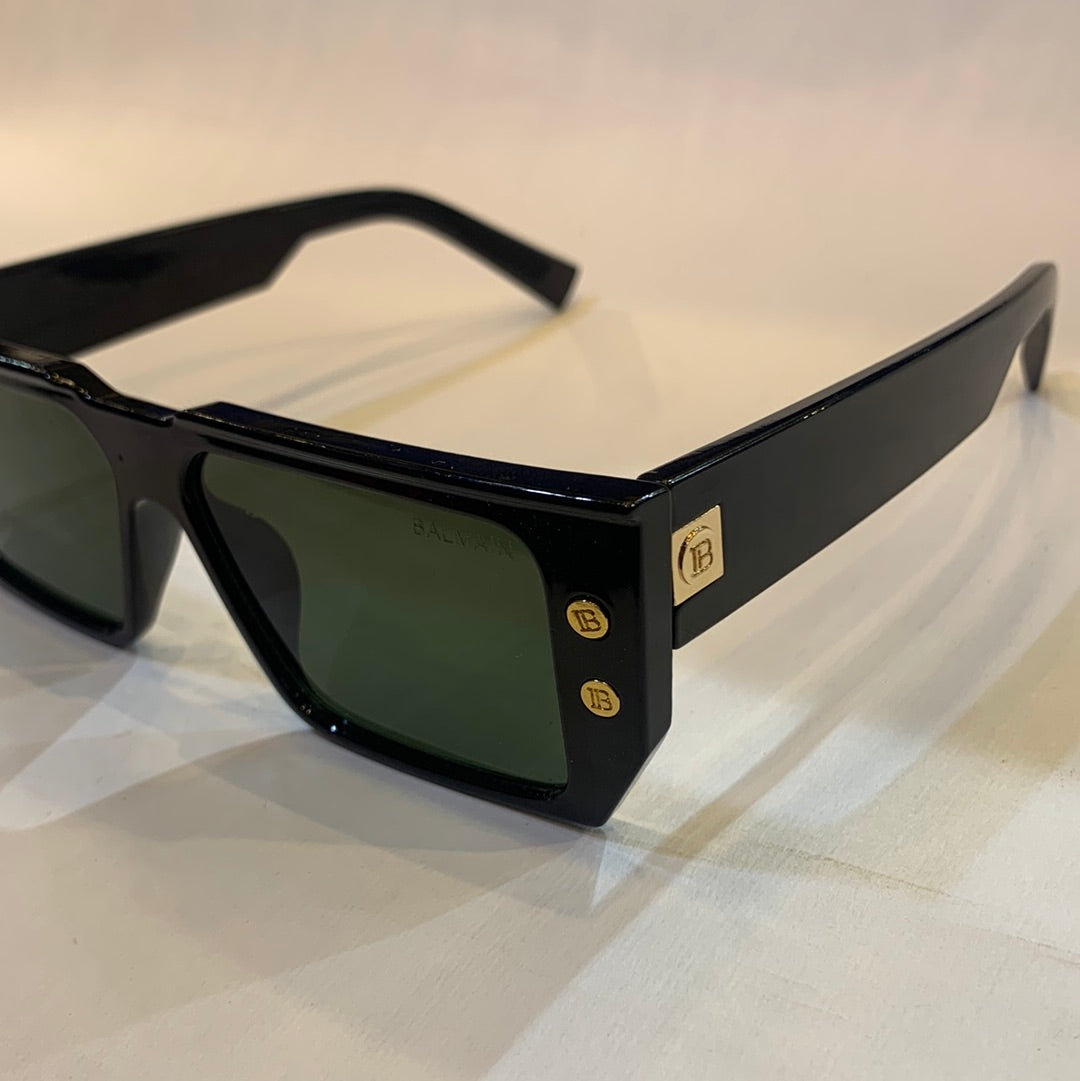 LAB Black Frame Green Shade Sunglasses LH037 55 15-145