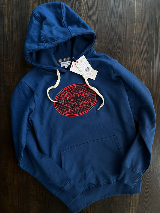 LC LAC CAL Dark Blue Colour Hoodie Crocodile Print Man Unisex  9148