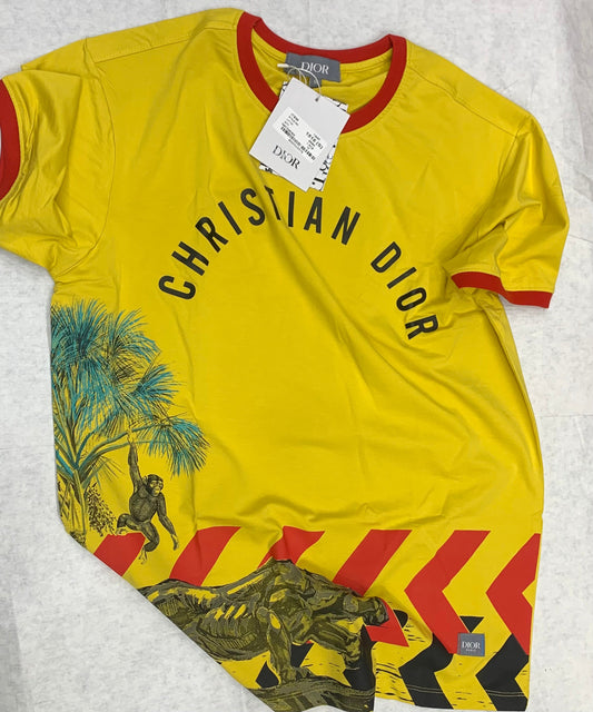 OID Yellow Colour With Front Print Round Tshirt 50192