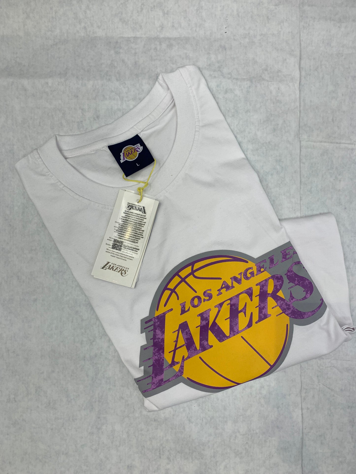 Lakers White Colour With Front Print Drop Shoulder Tshirt 50153