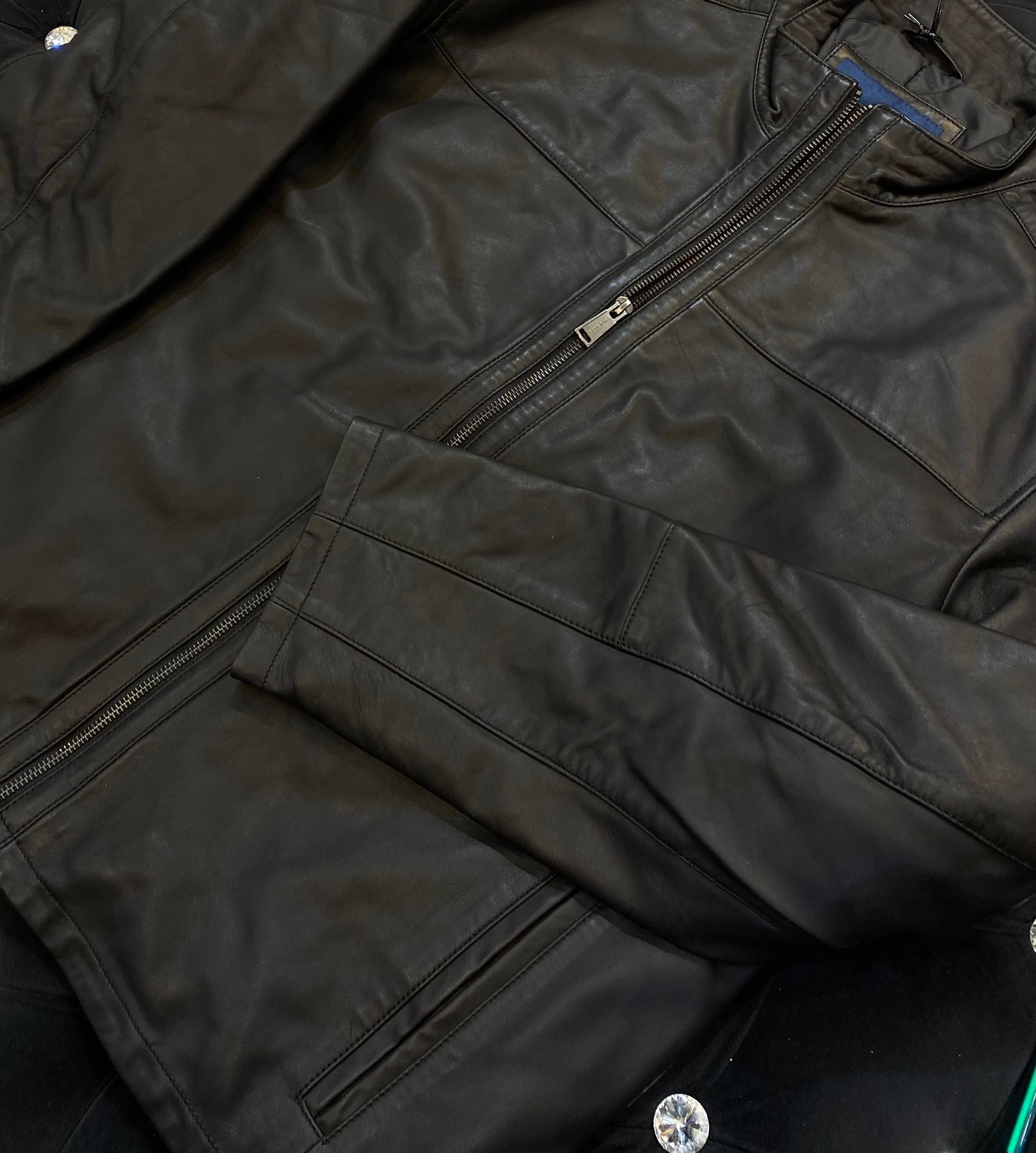 CH LOC Black Colour Genuine Leather Men’s Jacket 491831