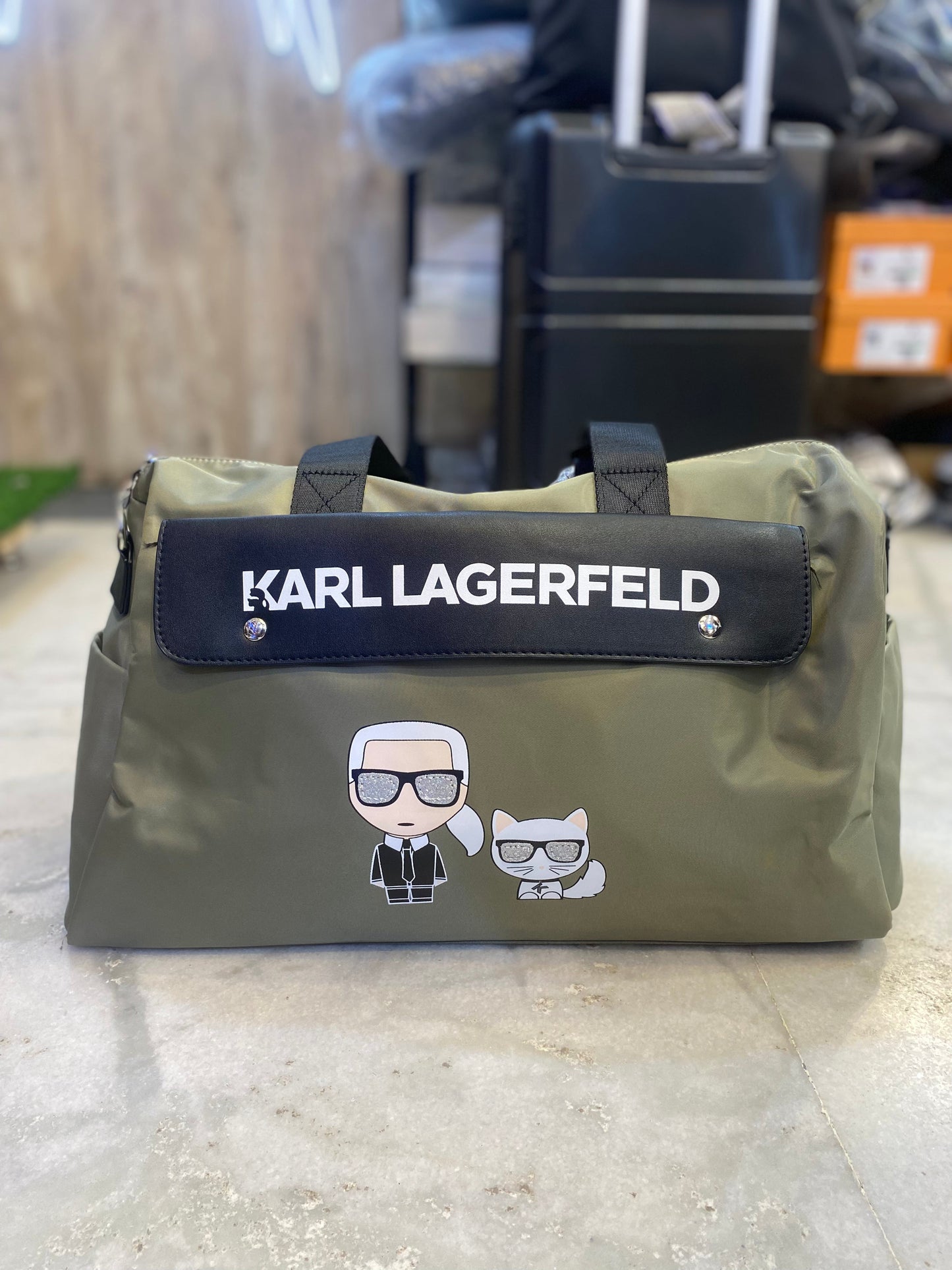 RAK KAR Olive Green Colour With Print Design Logo Premium Duffle Bag