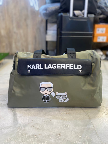 RAK KAR Olive Green Colour With Print Design Logo Premium Duffle Bag