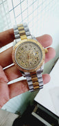 Lor Silver Golden Chain Golden Diamond  Dial Man Watch
