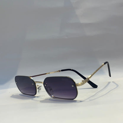 Guc cug Glossy Gold Purple Shade Unisex Sunglass wM2103 53 19 142