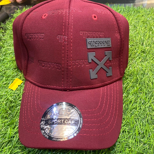 Flax Maroon Colour Off White OF FO Cap