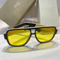 OID Black Cream Frame Yellow Shade Unisex Branded Sunglasses 125960 14-147