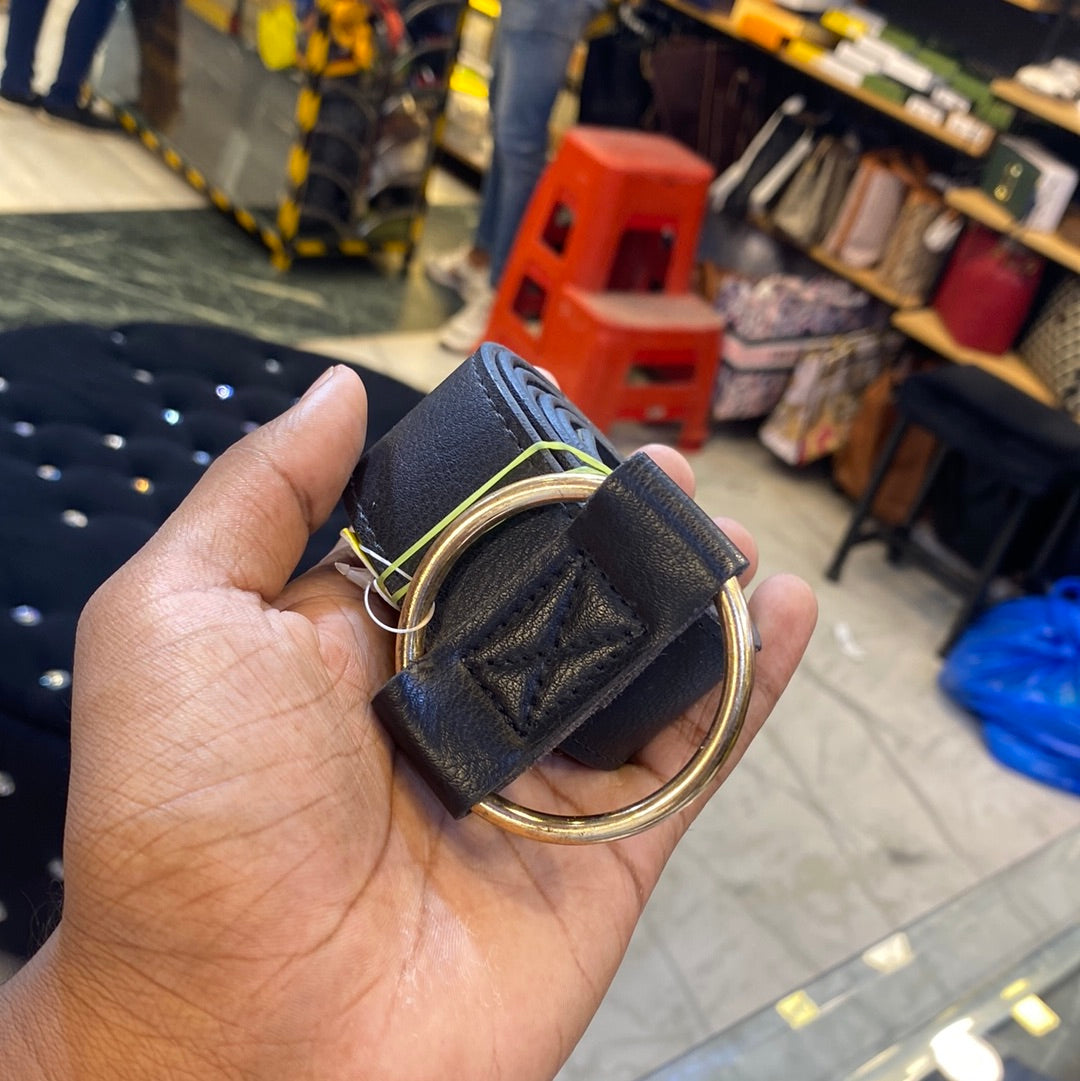 Urbanity Black Belt With Gold Buckle Ladies belt 12139