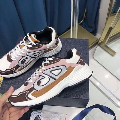 Pink Brown OID Men's Designer Luxury Sneakers CD Track Runner Sports Shoes