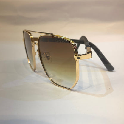LOD Gold Frame Brown Shade Unisex Branded Sunglasses 10487 5716 145