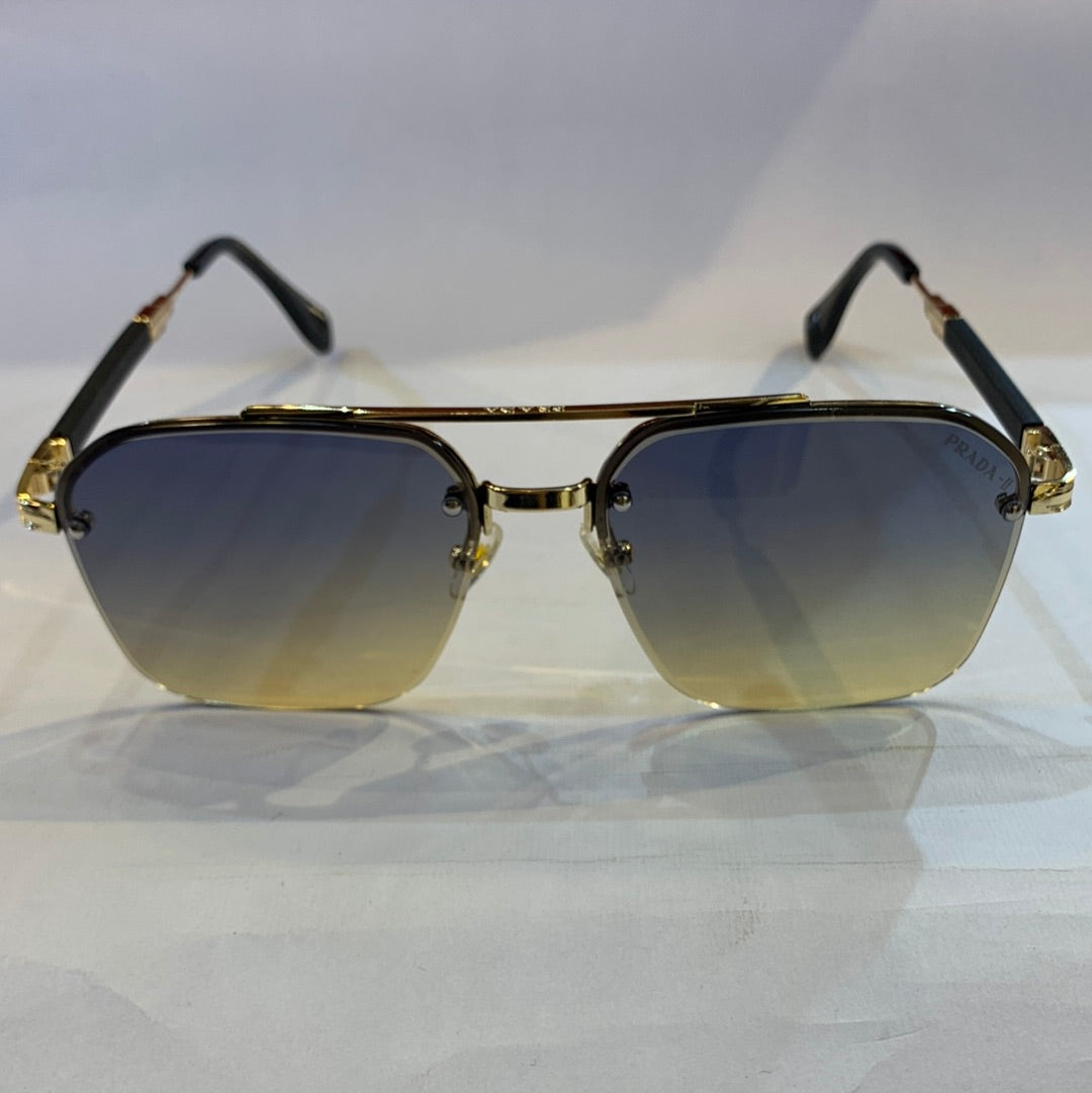 ARP Frameless Black Golden Stick Black Brown Shade Unisex Sunglass TJ72297 58 12-140