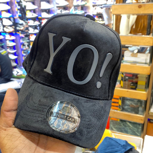 YO Black Colour Velvet Fabric Premium Quality Cap 13215