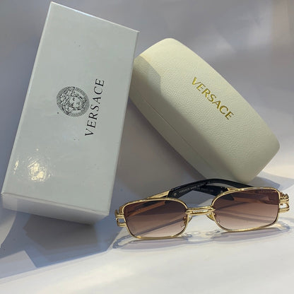 Ver rev Glossy  gold Frame brown Shade Unisex Sunglass 8060 55 17 135