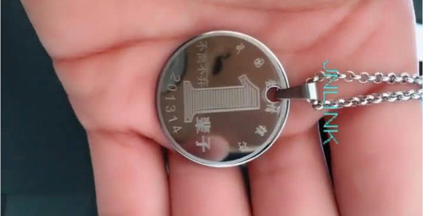 Sliver China Coin Pendant Necklace Chain 50309