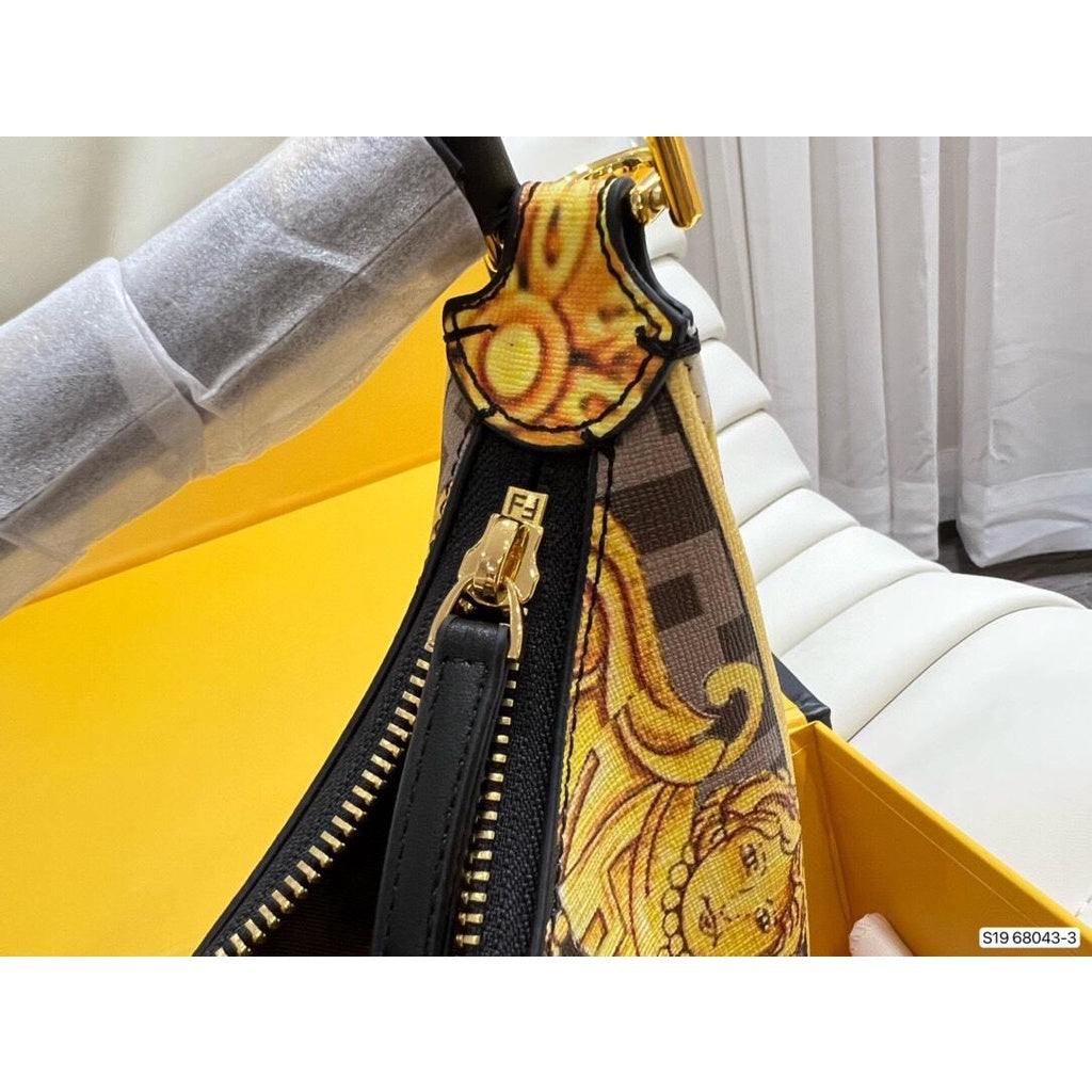 NEF Yellow Colour With Half Moon Bag Underarm Bag The Logo Metal Design Ladies Hand Bag 865447848003888