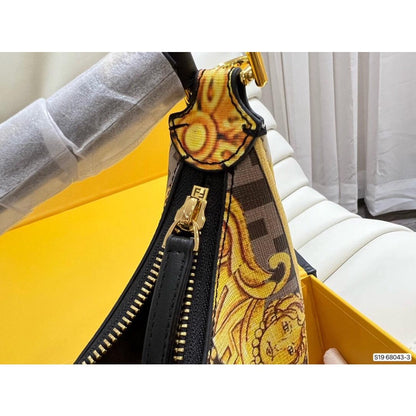 NEF Yellow Colour With Half Moon Bag Underarm Bag The Logo Metal Design Ladies Hand Bag 865447848003888