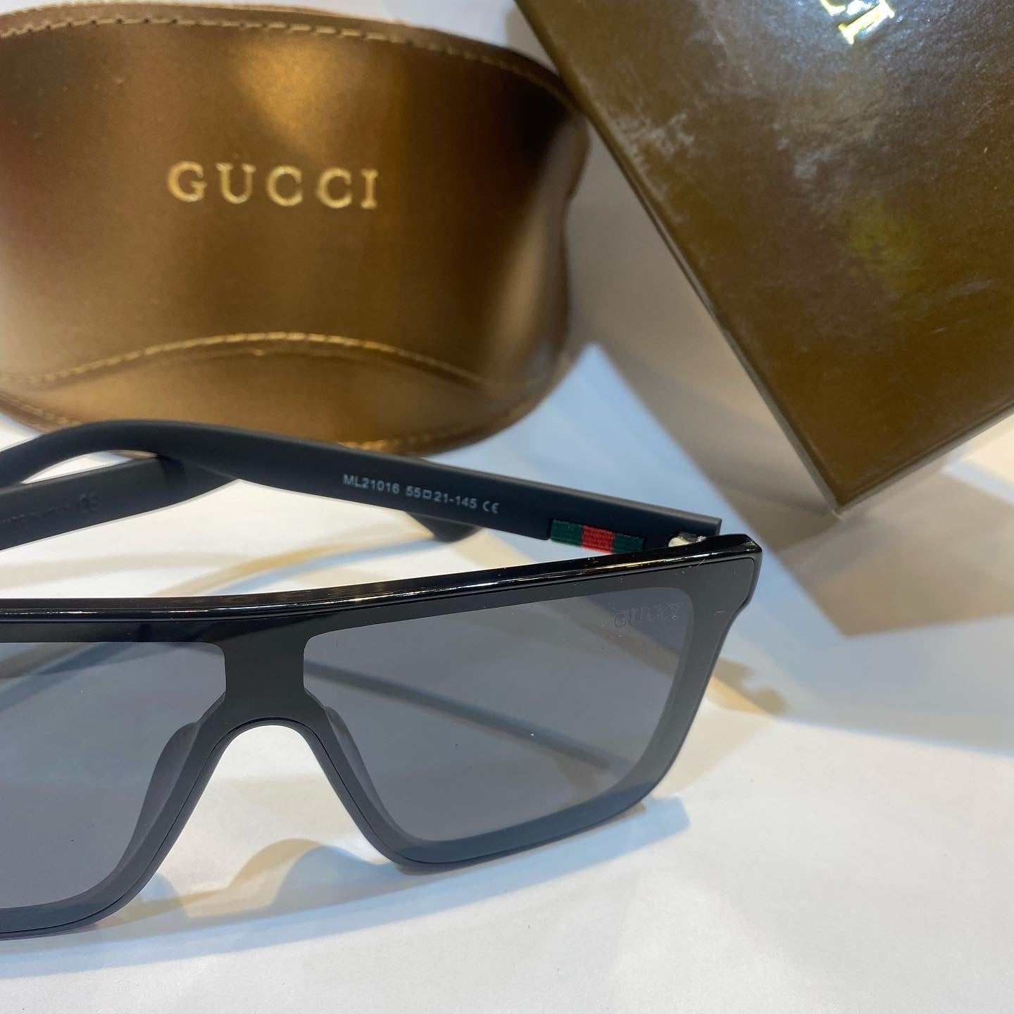 CUG Black Frame Black Shade Unisex Branded Sunglasses ML21016 55 21-145